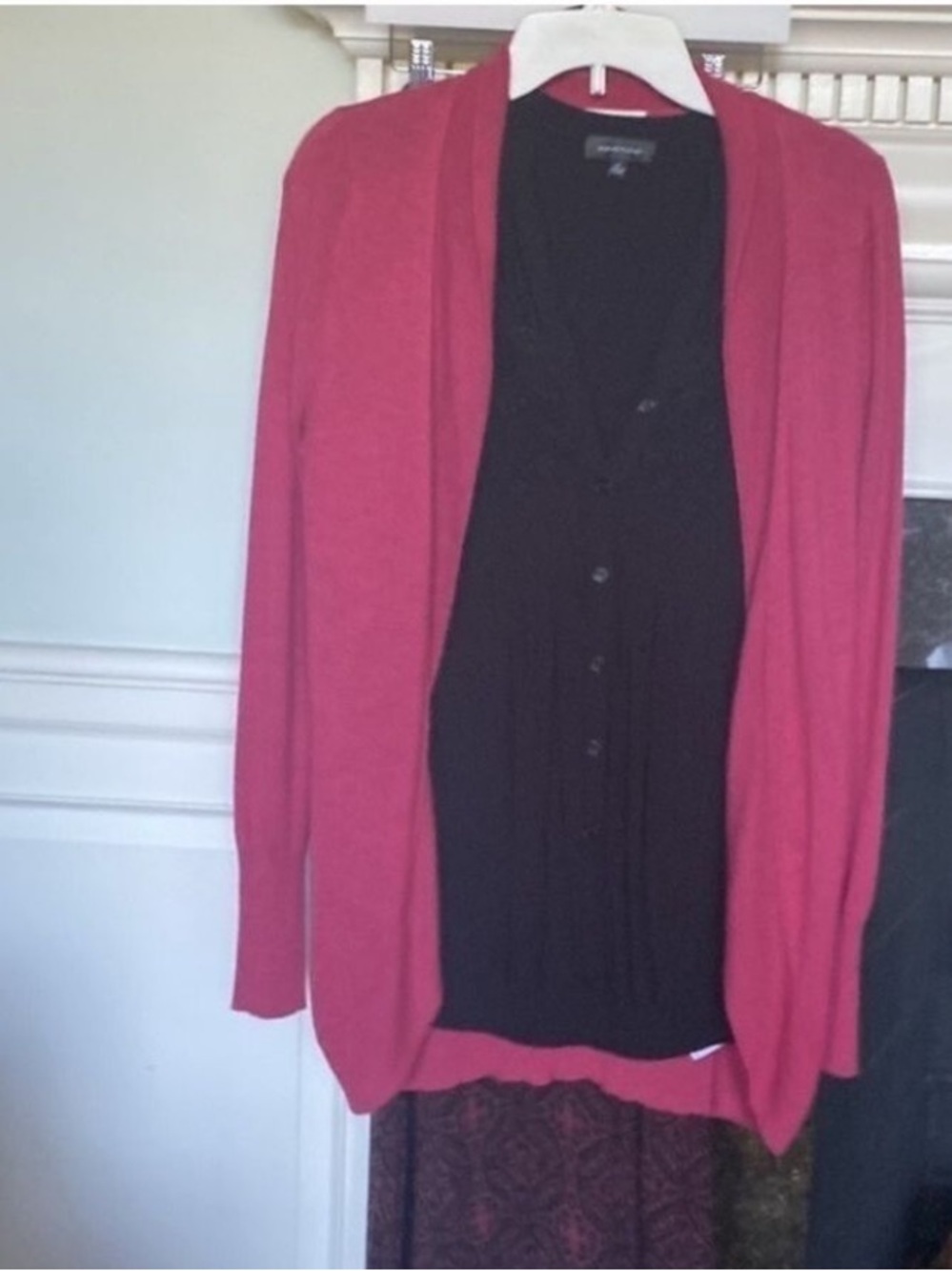Open Front Knit Cardigan Size Medium Muted Raspberry Pink - Picture 12 of 14